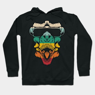 Retro colorful monkey Hoodie